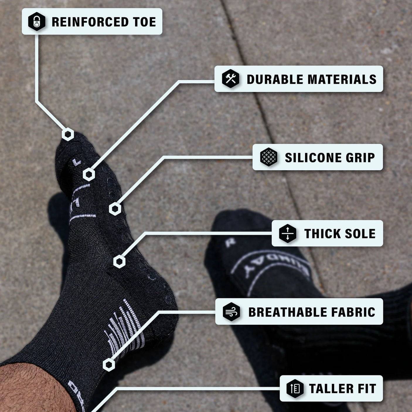 Sunday League Grip Socks [Black]