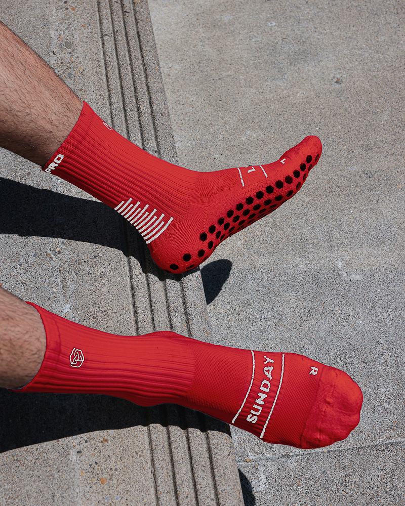 Sunday League Grip Socks [Red]