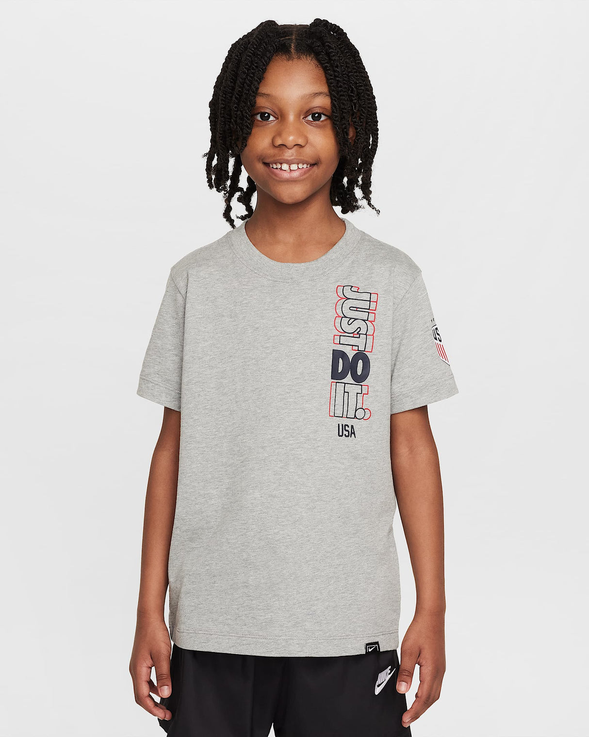Youth USA Just Do It Tee [Heather Grey]