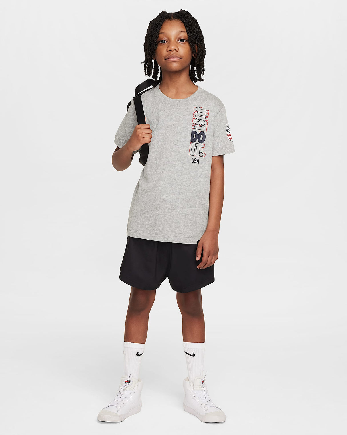 Youth USA Just Do It Tee [Heather Grey]