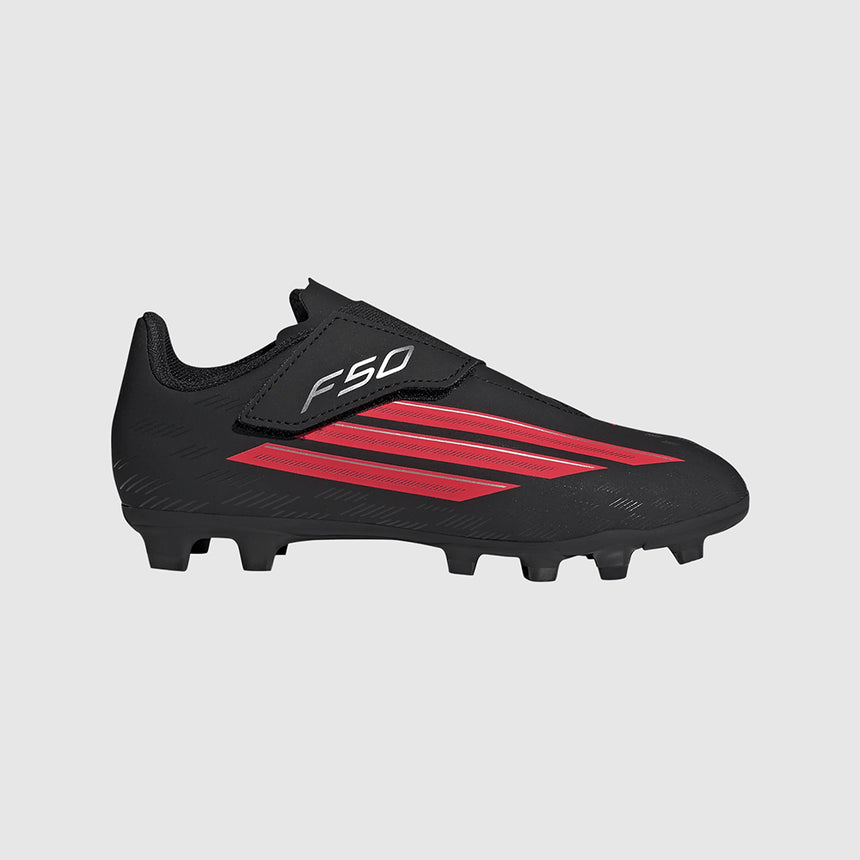 Junior F50 Club Velcro FxG [Core Black/Lucid Red]