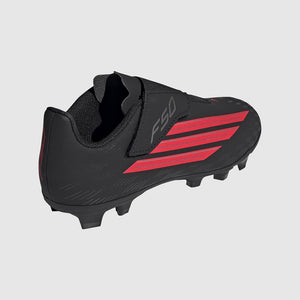 Junior F50 Club Velcro FxG [Core Black/Lucid Red]