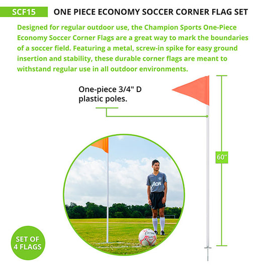 ONE-PIECE ECONOMY SOCCER CORNER FLAGS