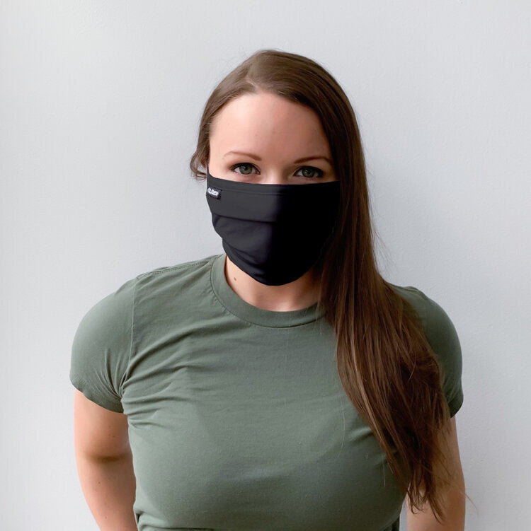 Pleated Black Cotton Face Mask [10-Pack]