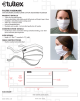 Pleated Black Cotton Face Mask [10-Pack]