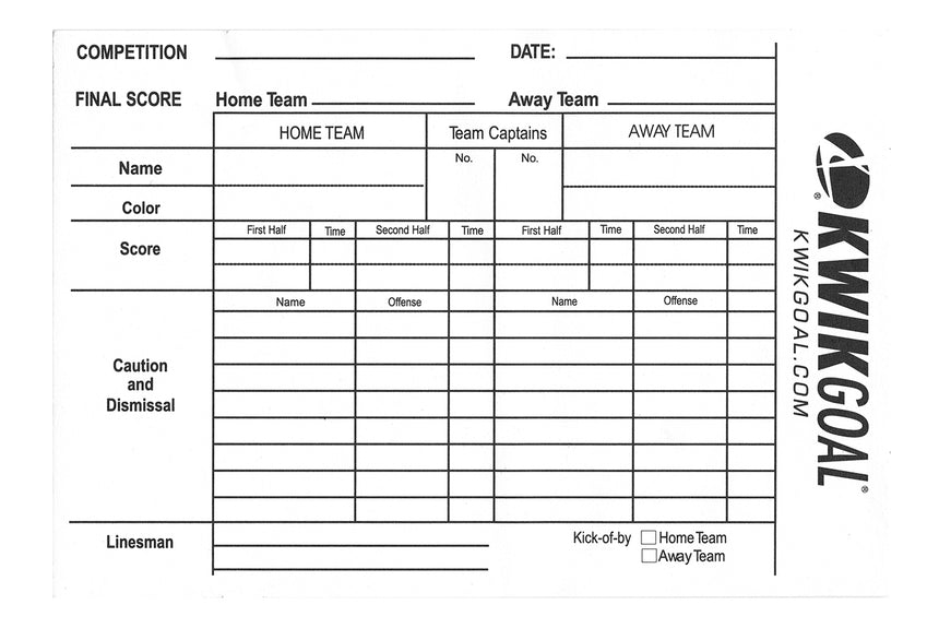 Referee Score Sheet